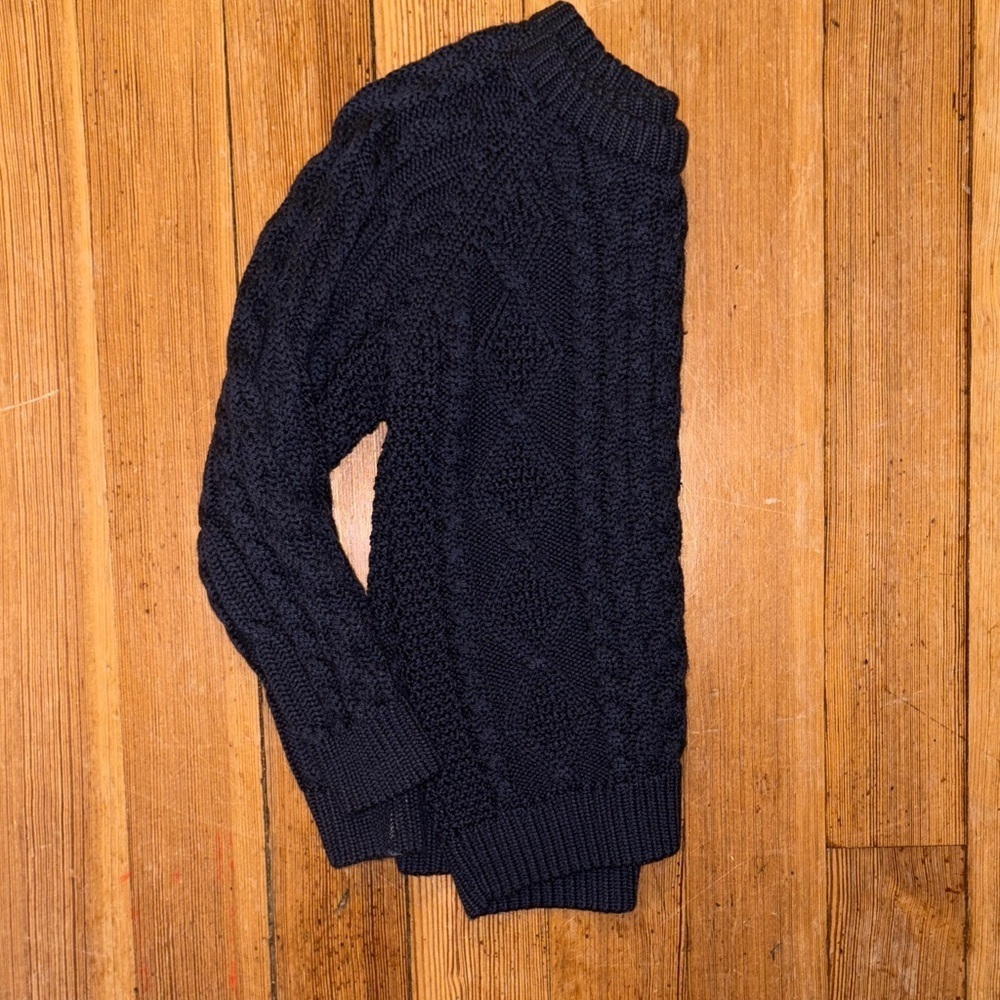 L.L. Bean Navy Cable Knit Sweater - Picture 5 of 5